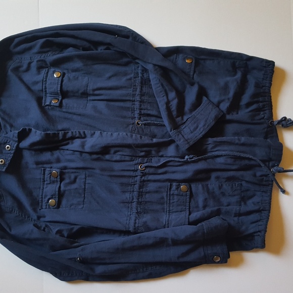 Women's Navy Blue Utility Jacket from Hoity Toity - Picture 2 of 6